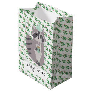 Racoon With A Hot Drink Medium Gift Bag