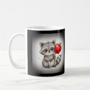 Racoon with Candy Apple Halloween Coffee Mug
