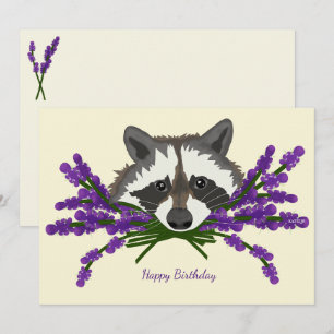 Racoon with lavender invitation