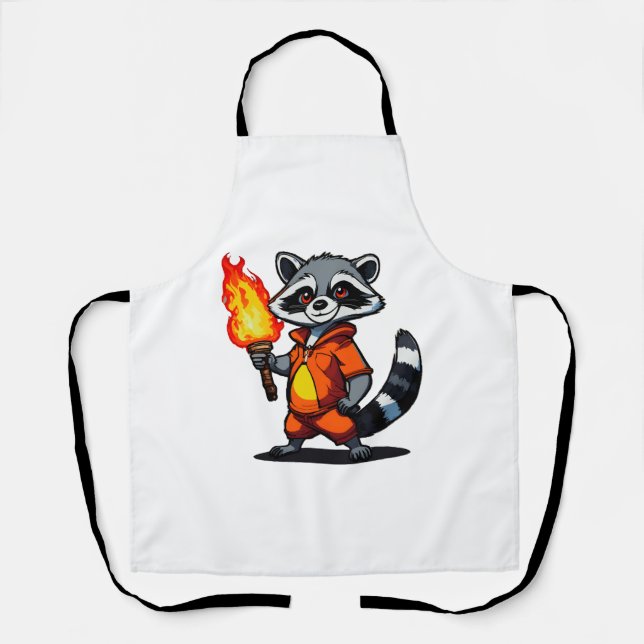 Racoon with Torch Apron (Front)
