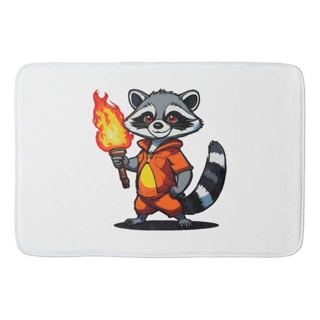 Racoon with Torch Bath Mat (Front)