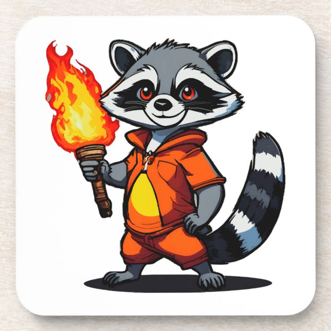 Racoon with Torch Coaster (Front)