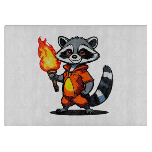 Racoon with Torch Cutting Board