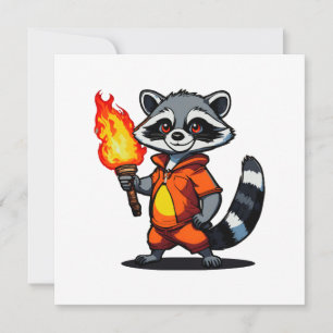 Racoon with Torch Invitation