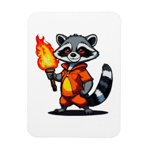 Racoon with Torch Magnet