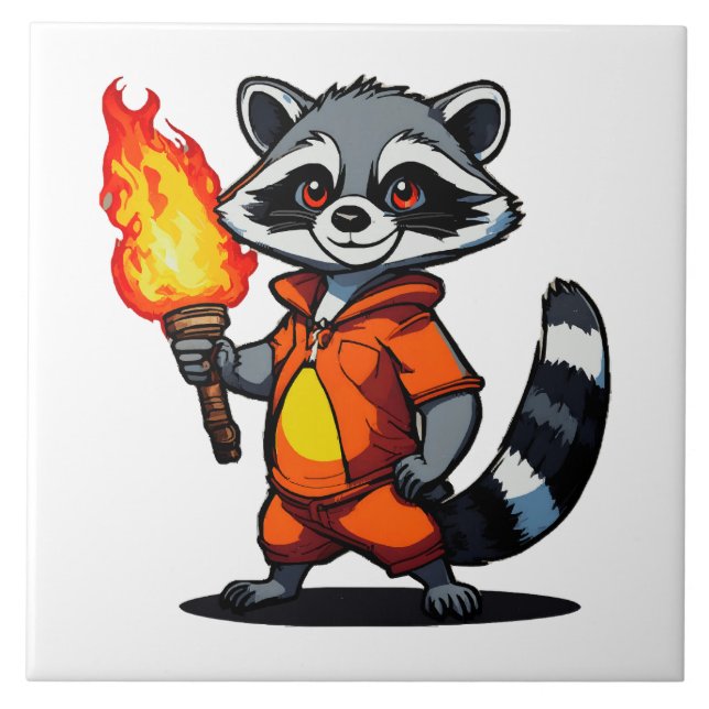 Racoon with Torch Tile (Front)