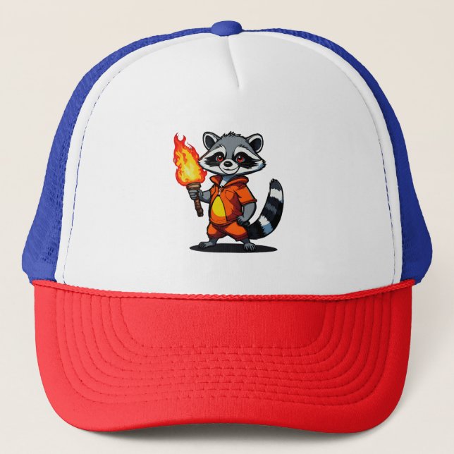 Racoon with Torch Trucker Hat (Front)