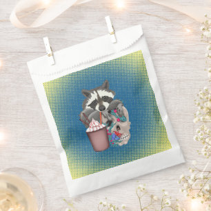 Racoon with yummy and a skull Pop art Favour Bags