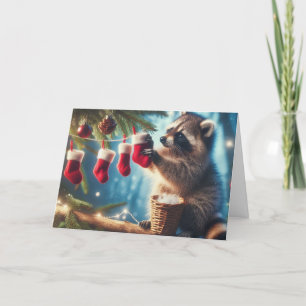 Racoon woodland Christmas Greeting Cards