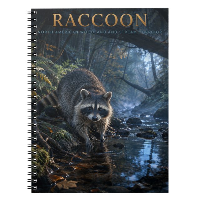 Racoon Woodland Stream ANIMALS Notebook (Front)