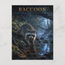 Racoon Woodland Stream ANIMALS