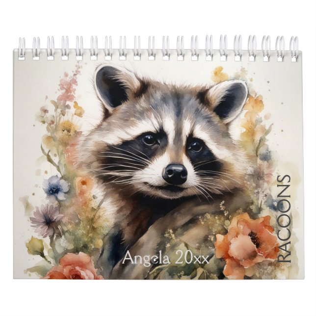 Racoons in Flowers Calendar (Cover)