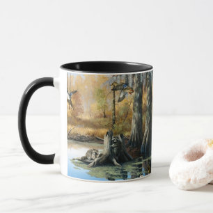 Racoons Invade The Duck Pond   Mug