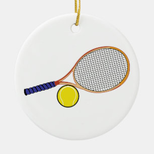 Racquet and Ball Ceramic Tree Decoration