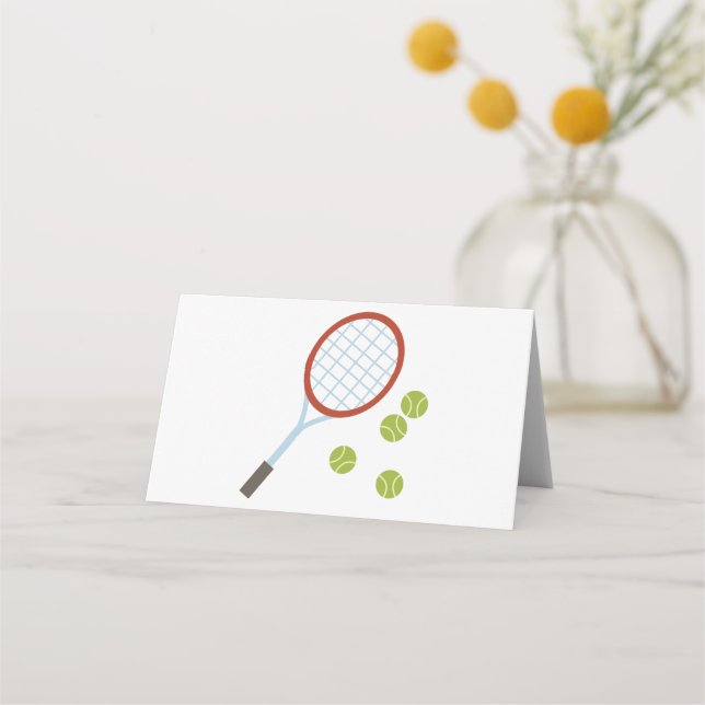 Racquet and Balls Place Card (Front)