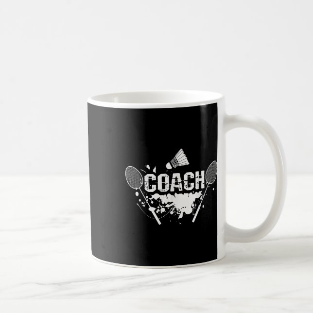 Racquet Smash Shuttle Coach Badminton  Coffee Mug (Right)