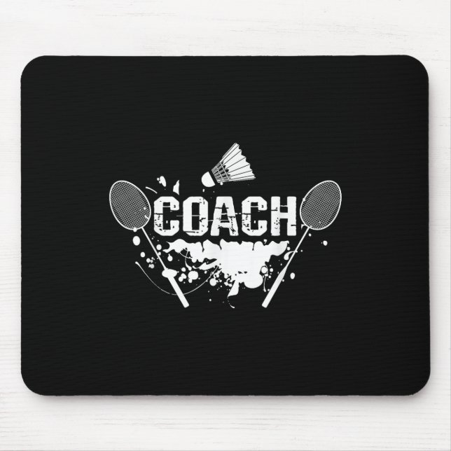 Racquet Smash Shuttle Coach Badminton  Mouse Mat (Front)