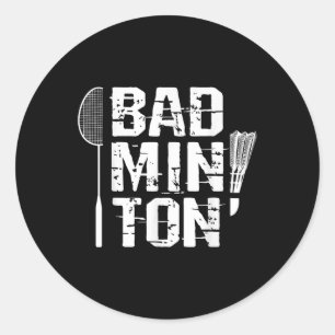 Racquet Smash Shuttle Player Badminton  Classic Round Sticker