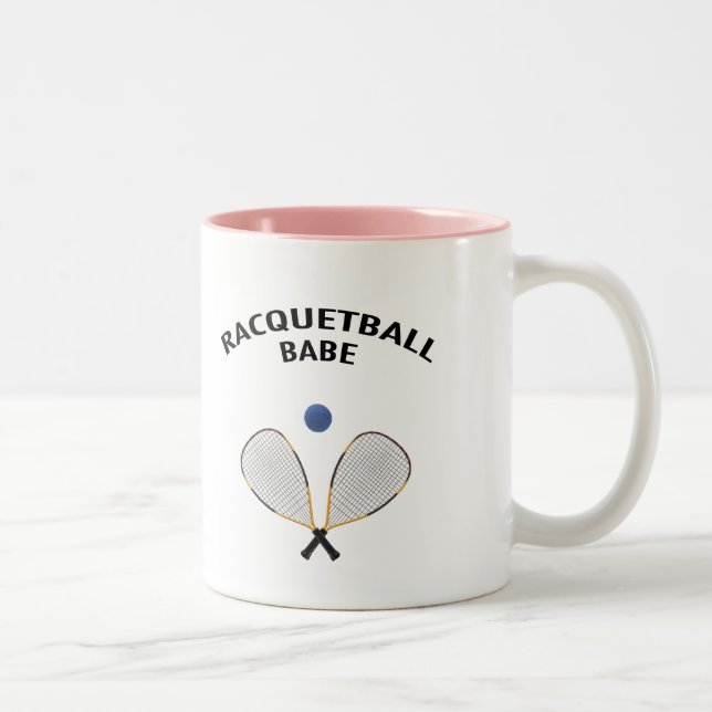 Racquetball Babe Two-Tone Coffee Mug (Right)