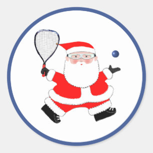 Racquetball Christmas Classic Round Sticker