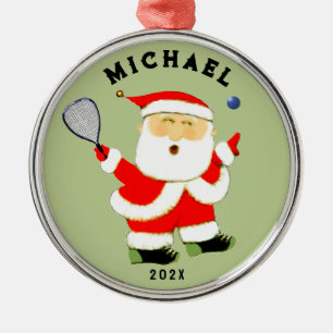 Racquetball Christmas Collectable Metal Tree Decoration