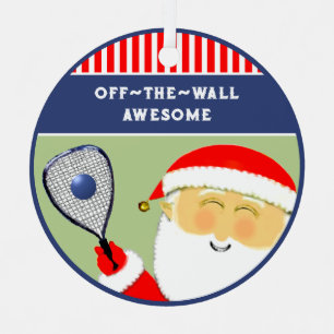 Racquetball Christmas Collectable Metal Tree Decoration