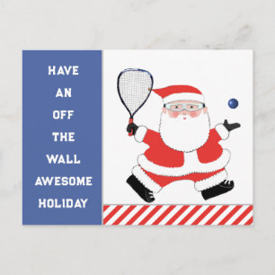 Racquetball Christmas Holiday Postcard