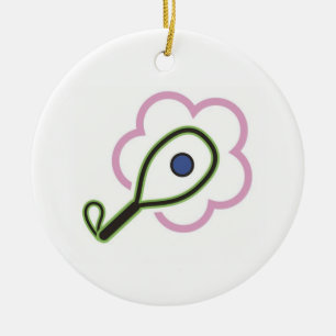 Racquetball Girl Ceramic Tree Decoration