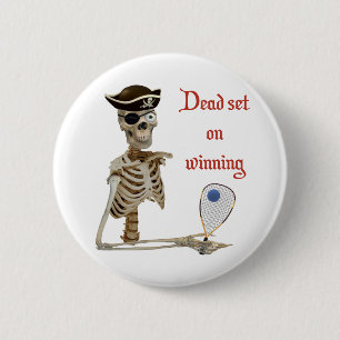 Racquetball Pirate Dead 6 Cm Round Badge