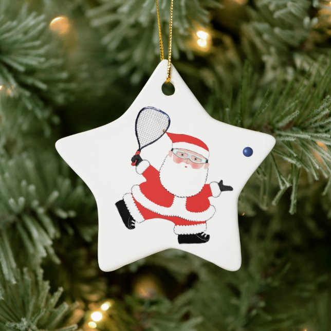 Racquetball Player Christmas Collectable Ceramic Tree Decoration (Tree)