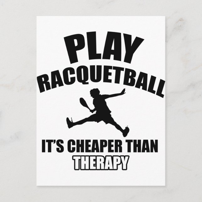 Racquetball player designs postcard (Front)