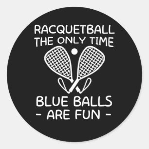 Racquetball PlayerTime Blue Balls Fun Classic Round Sticker