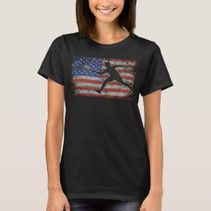 Racquetball Retro USA Flag Squash 4th of July Racq T-Shirt