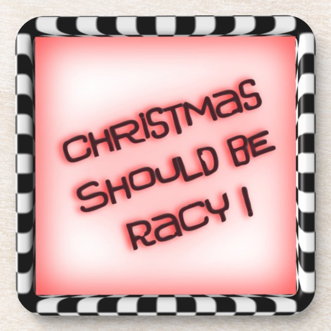 Racy Christmas Chequered Flag Square Coasters (Front)