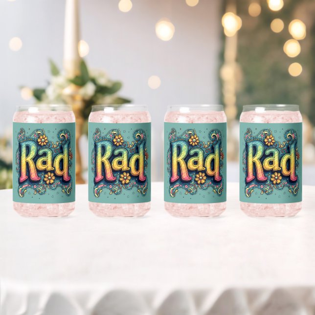 Rad 70s Groovy Psychedelic Aesthetic Can Glass (Insitu (Wedding))