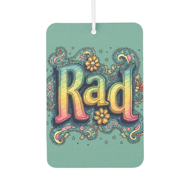 Rad 70s Groovy Psychedelic Aesthetic Car Air Freshener (Front)