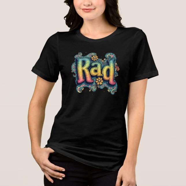 Rad 70s Groovy Psychedelic Aesthetic Tri-Blend Shirt (Front)