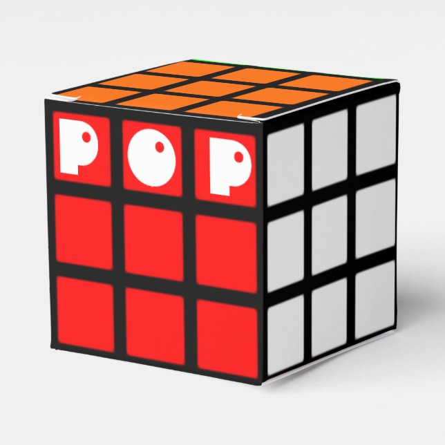 RAD 80's Retro Colourful Party Cube Favour Box (Front Side)