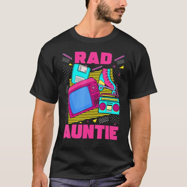Rad Auntie 90s Aesthetic Nostalgia 1990's Retro Au T-Shirt (Front)
