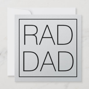 Rad Dad black typography square minimalist modern Card