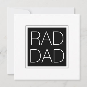 Rad Dad black white minimalist typography modern Card