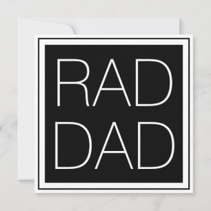Rad Dad black white minimalist typography square Card
