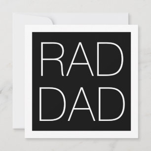 Rad Dad black white square minimalist modern Card