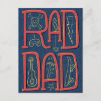 Rad Dad Blue Doodle Father's Day