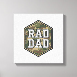 Rad Dad Camo Hexagon Vintage Engraving Design_1 Canvas Print