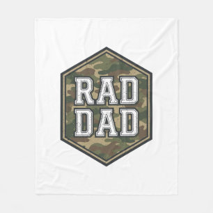 Rad Dad Camo Hexagon Vintage Engraving Design_1 Fleece Blanket