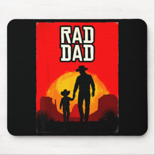 Rad dad father and son western sunset mouse mat