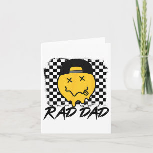 Rad Dad Funny Chequered Father&# s Day Smile Face Card