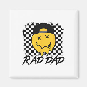 Rad Dad Funny Chequered Father&# s Day Smile Face Magnet