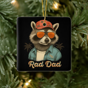 Rad Dad Funny Happy Father's Day Vintage Ceramic Ornament